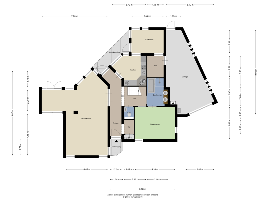 Bekijk plattegrond van Begane grond van Hoevenstraat 16