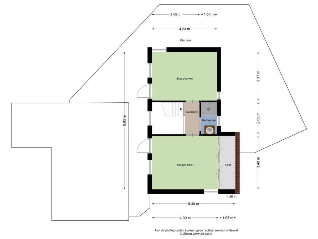 Bekijk plattegrond van Eerste verdieping van Hoevenstraat 16