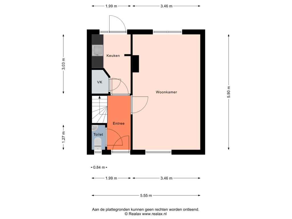 Bekijk plattegrond van Begane grond van Velveweg 30