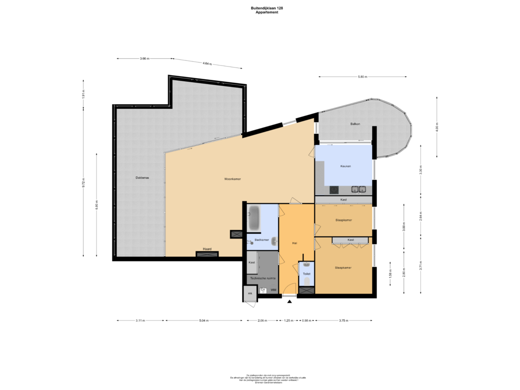 Bekijk plattegrond van Appartement van Buitendijklaan 128