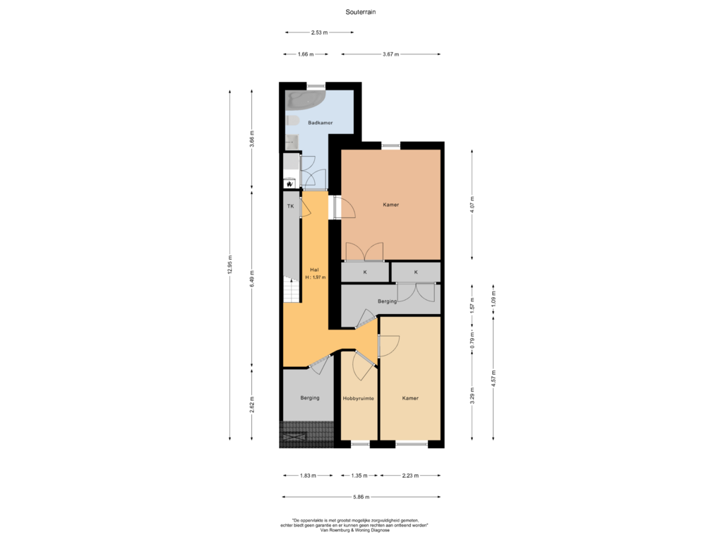 Bekijk plattegrond van Souterrain van Koninginneweg 245-H