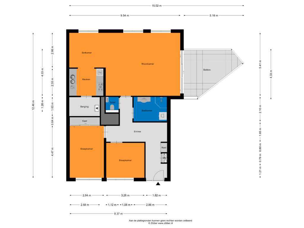 Bekijk plattegrond van Appartement van Hugo de Grootstraat 64