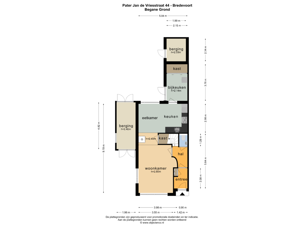 Bekijk plattegrond van BEGANE GROND van Pater Jan de Vriesstraat 44