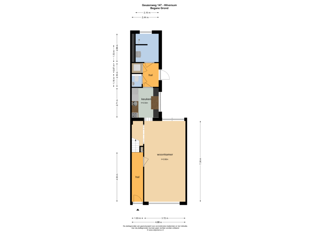 View floorplan of Begane Grond of Geuzenweg 147