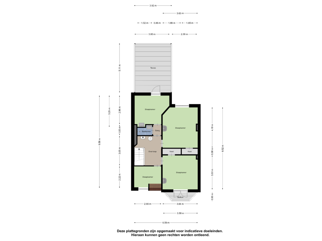 Bekijk plattegrond van Tweede verdieping van Koolemans Beynenstraat 22