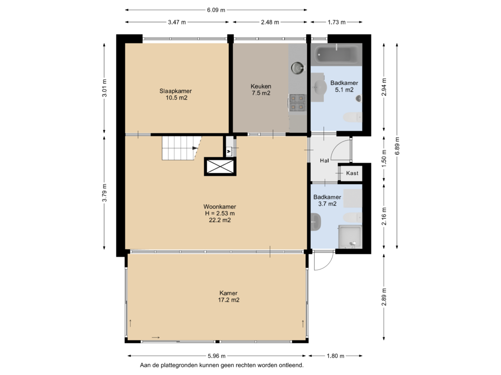 View floorplan of Begane Grond of De Tsjerne 9