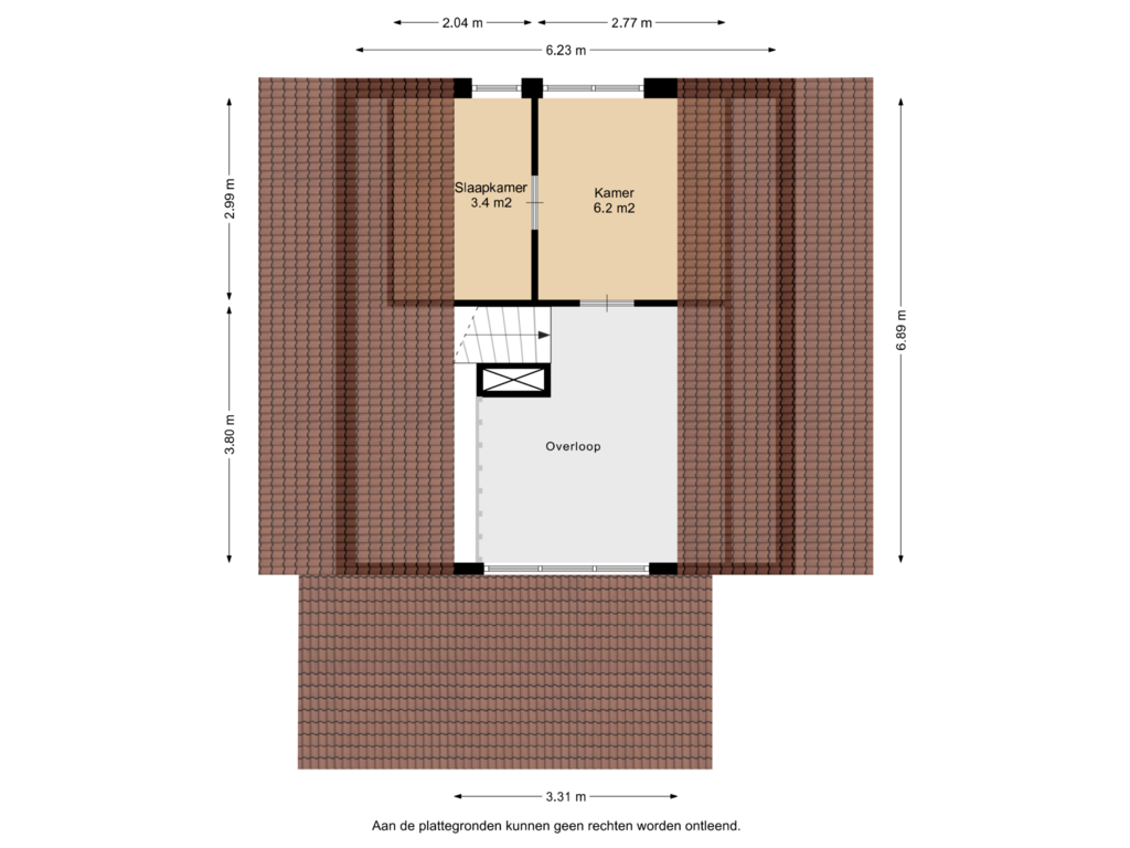 View floorplan of 1e Verdieping of De Tsjerne 9