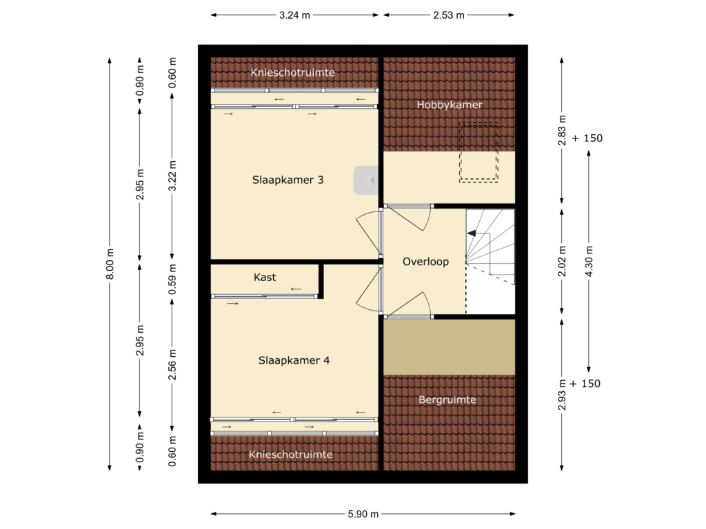 Bekijk plattegrond van tweede verdieping van Singel 5