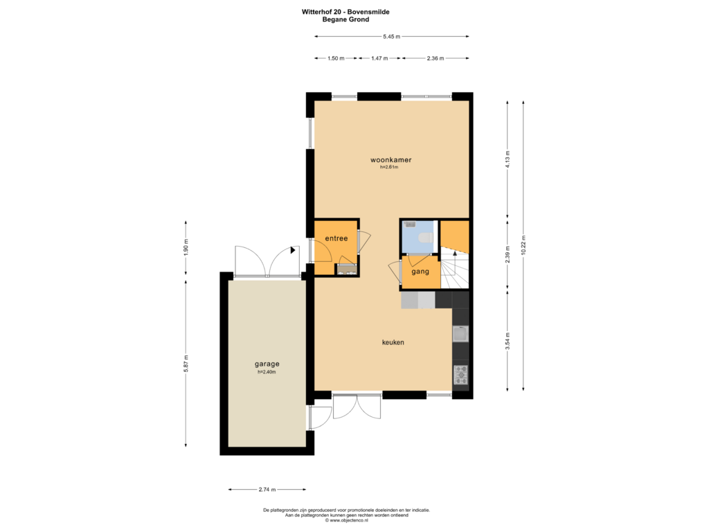 View floorplan of BEGANE GROND of Witterhof 20