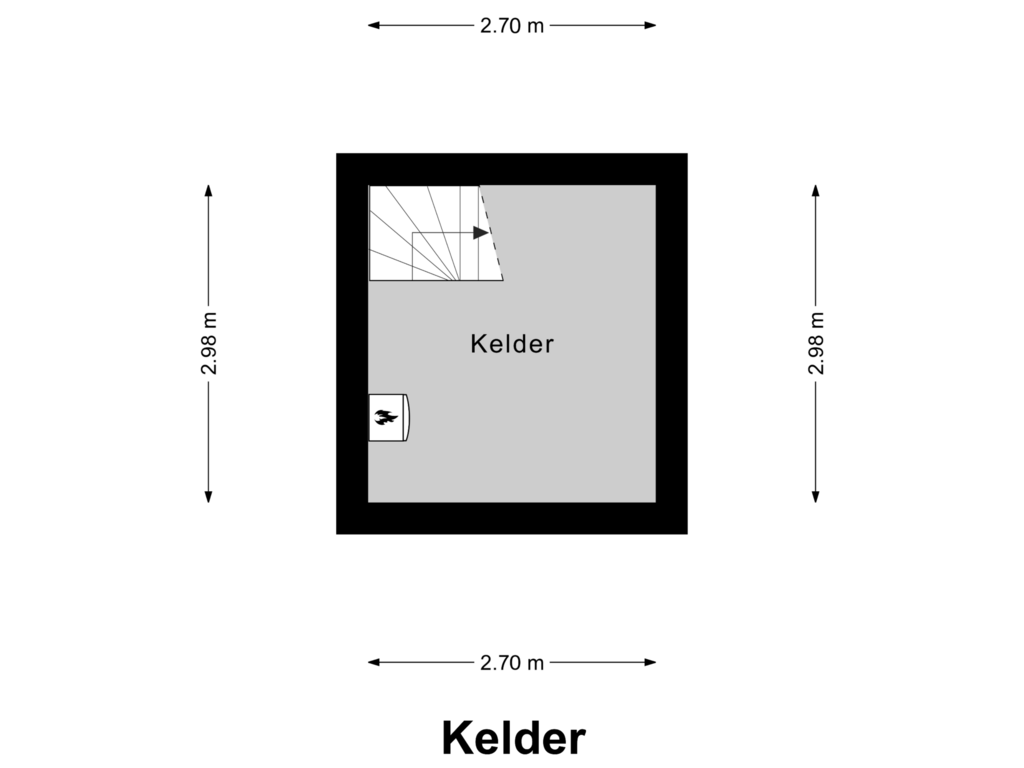 Bekijk plattegrond van Kelder van Parallelweg 55