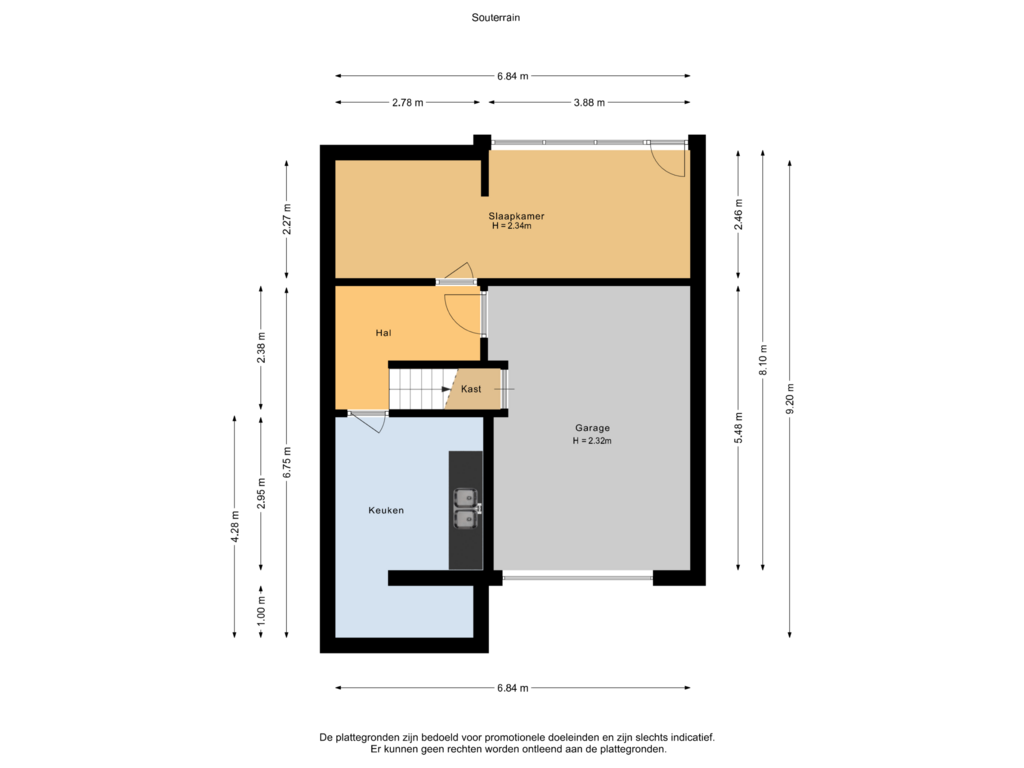 Bekijk plattegrond van Souterrain van de Kluijskamp 1163