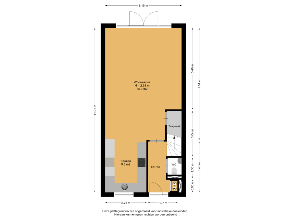 Bekijk plattegrond van Begane Grond van Anna Ruyschstraat 5