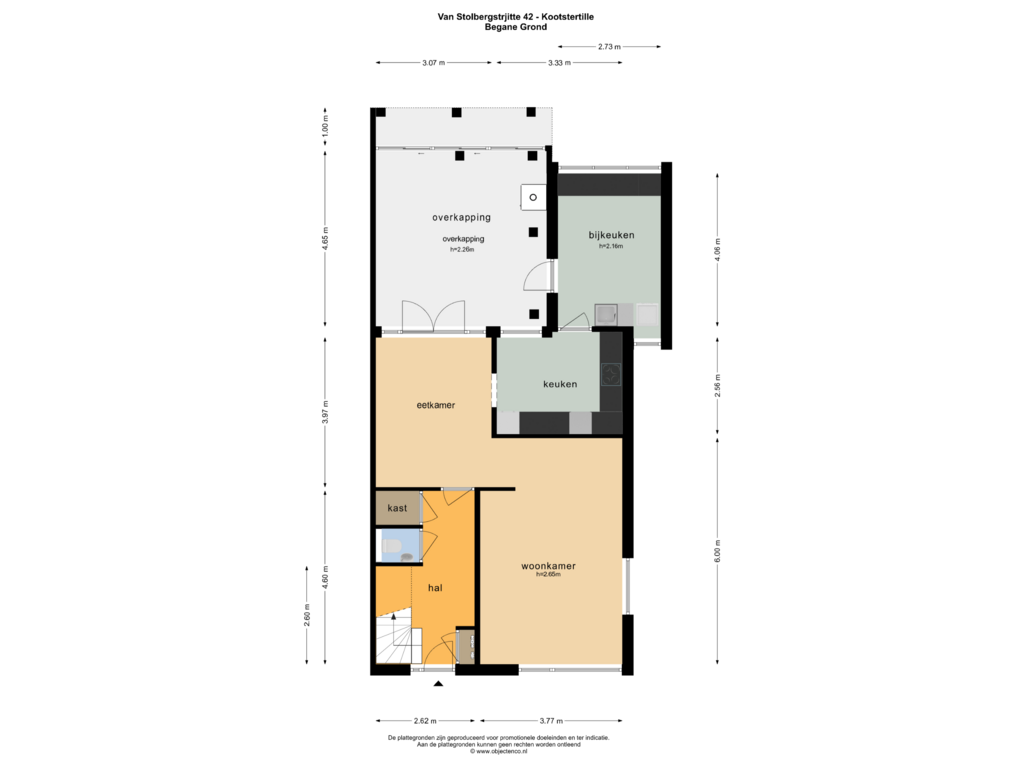 Bekijk plattegrond van BEGANE GROND van Van Stolbergstrjitte 42