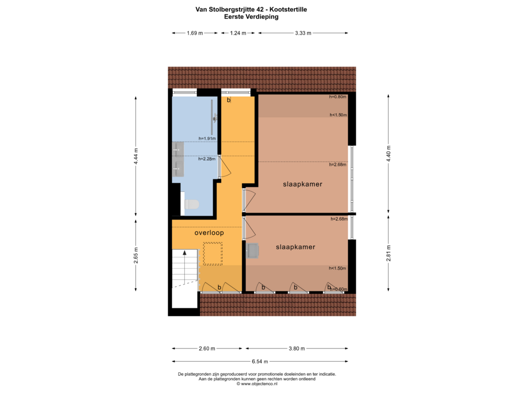 Bekijk plattegrond van EERSTE VERDIEPING van Van Stolbergstrjitte 42