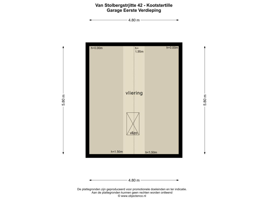 Bekijk plattegrond van GARAGE EERSTE VERDIEPING van Van Stolbergstrjitte 42