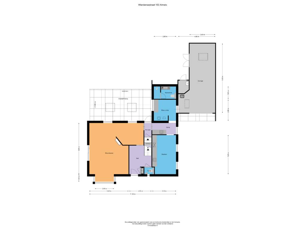 View floorplan of Begane grond of Wierdensestraat 153