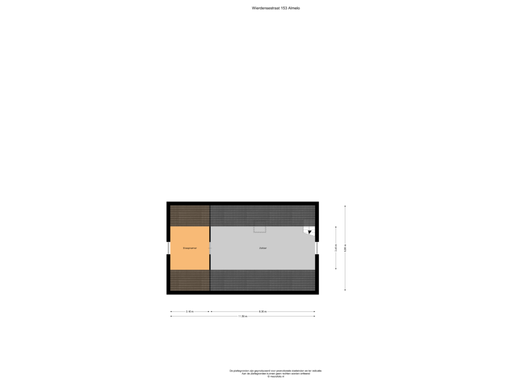 View floorplan of Zolder of Wierdensestraat 153