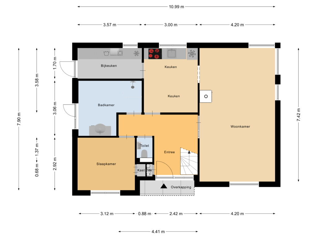 View floorplan of Begane Grond of Zutphen-Emmerikseweg 8