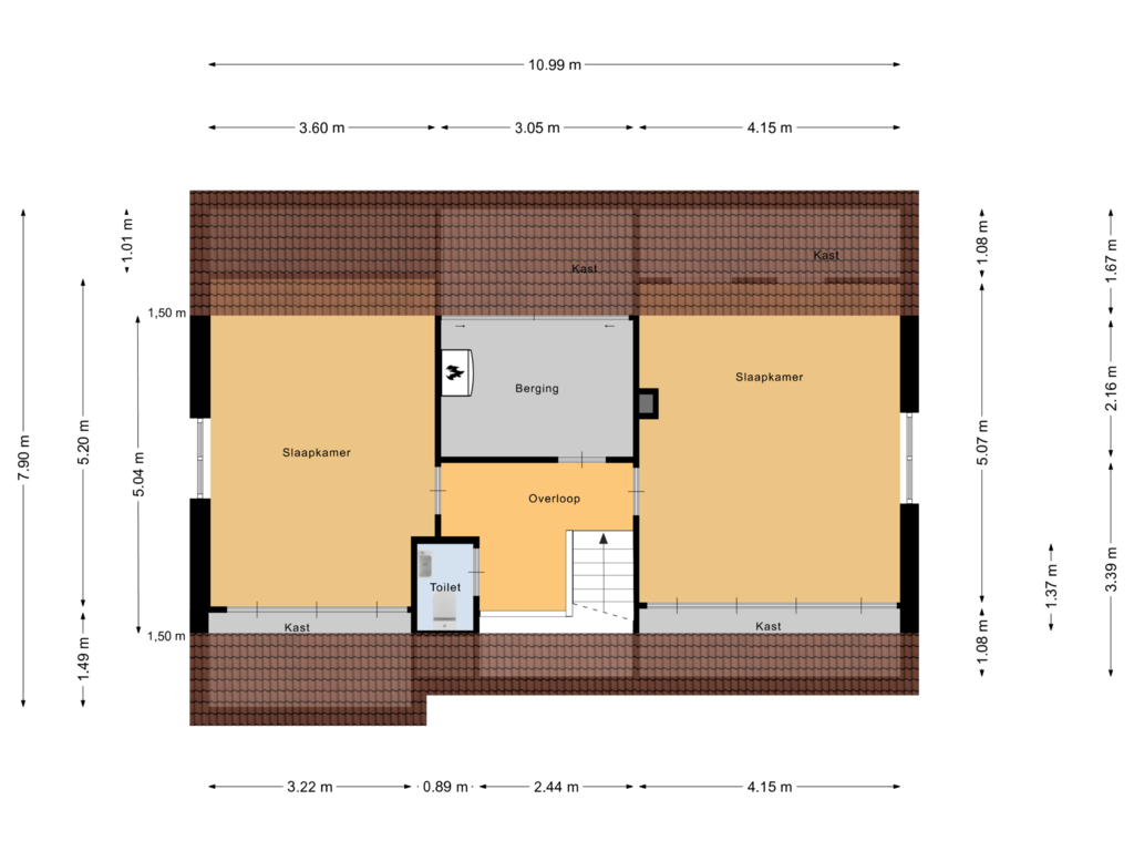 View floorplan of Eerste Verdieping of Zutphen-Emmerikseweg 8