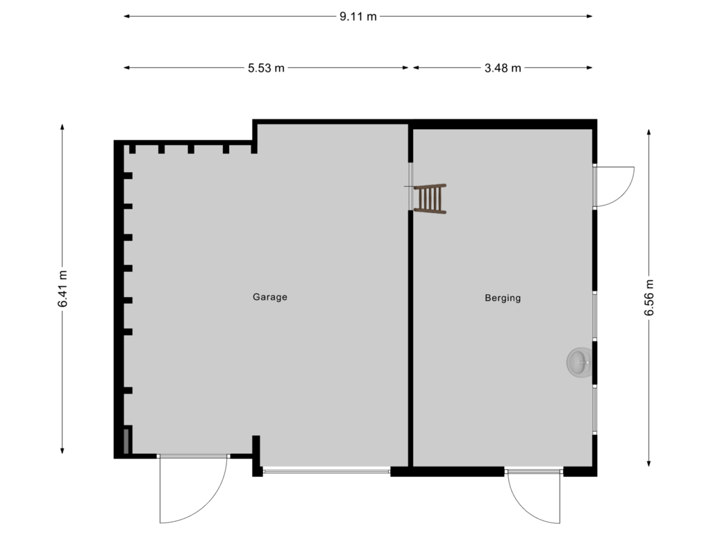 View floorplan of Garage of Zutphen-Emmerikseweg 8