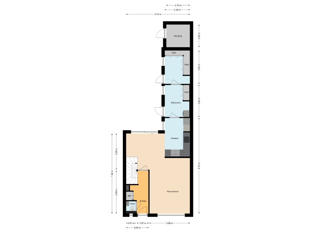 View floorplan of Begane grond of Prinses Beatrixstraat 6