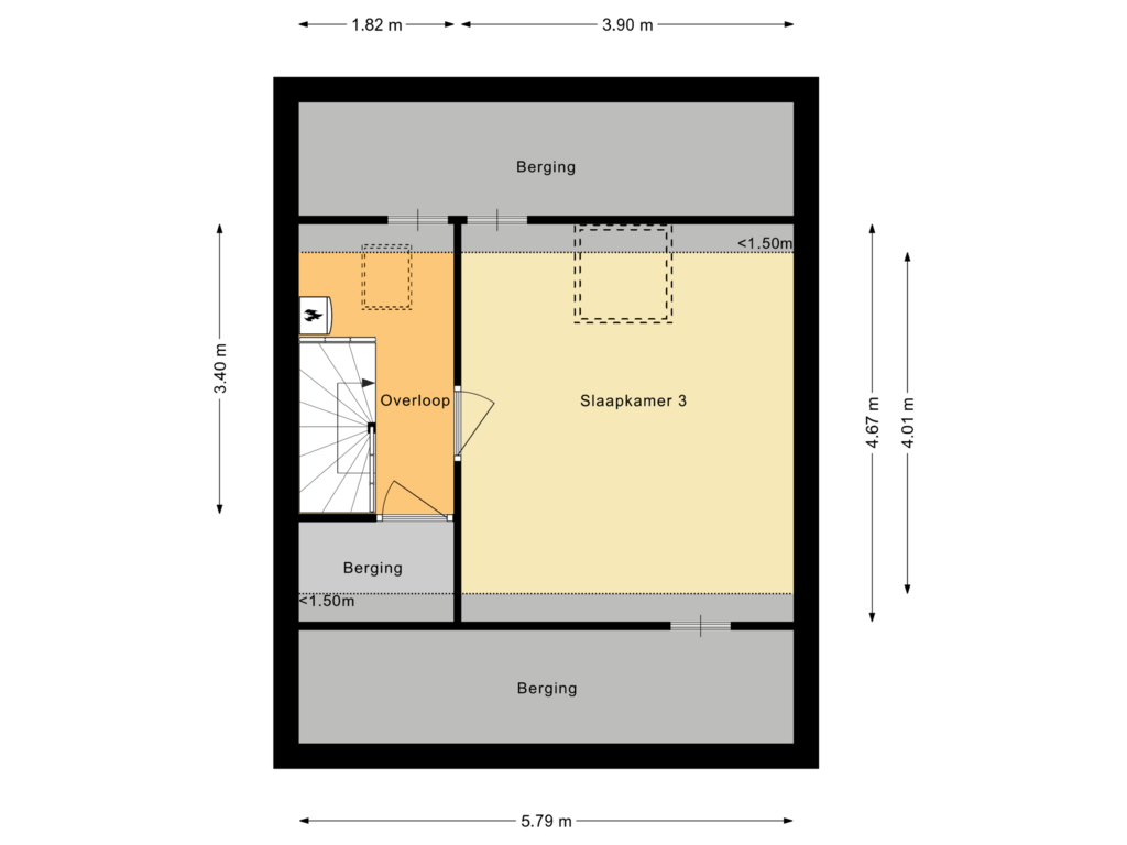 View floorplan of Tweede verdieping of Prinses Beatrixstraat 6