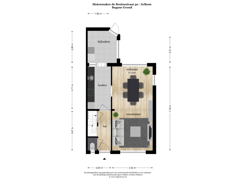 View floorplan of BEGANE GROND of Slotemaker de Bruïnestr 30