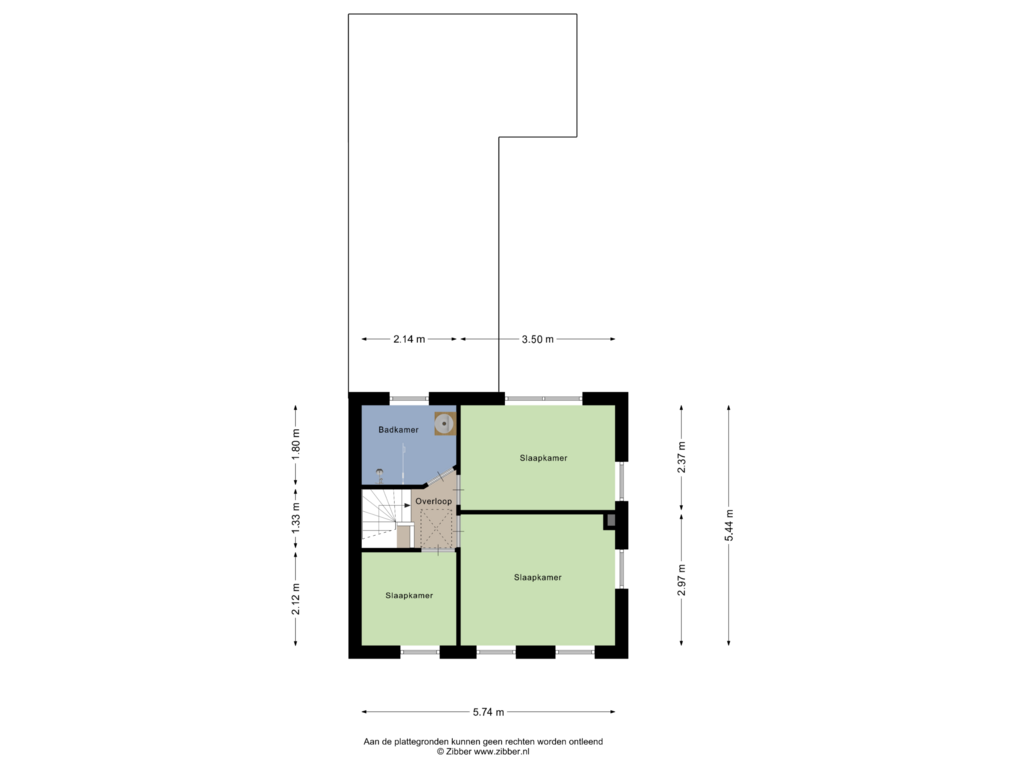 Bekijk plattegrond van Eerste Verdieping van Lindelaan 4