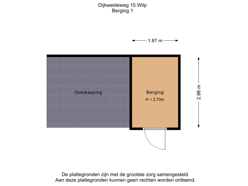 View floorplan of Berging 1 of Dijkweideweg 15