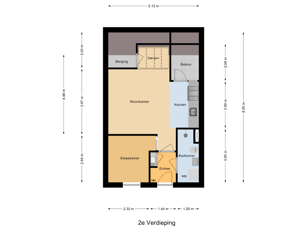 Bekijk plattegrond van 2e Verdieping van David van Orliënsstraat 50