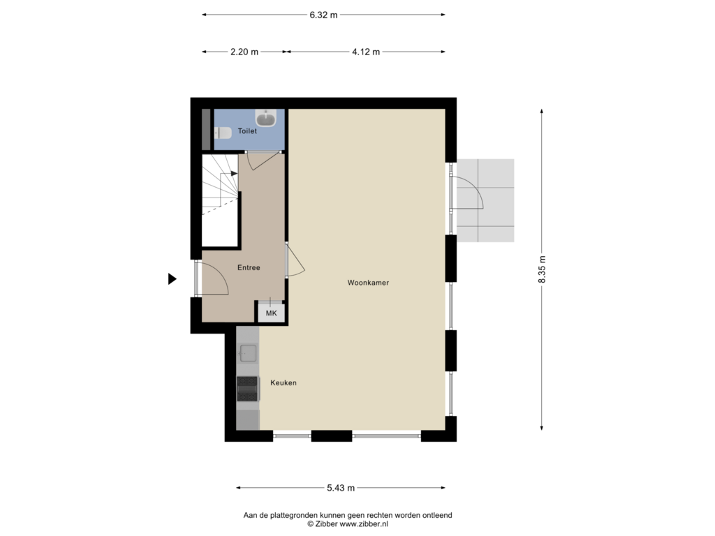 Bekijk plattegrond van Begane Grond van Terborgseweg 11-B