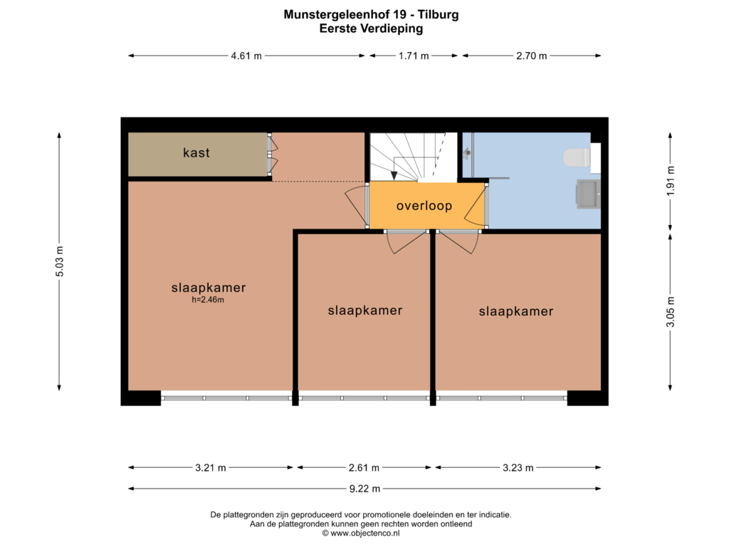 View floorplan of Eerste Verdieping of Munstergeleenhof 19