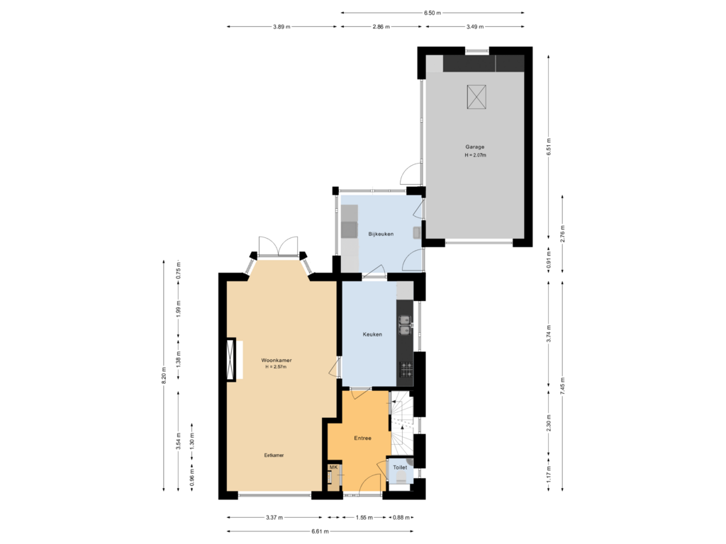 View floorplan of Begane grond of Boerhaar 27