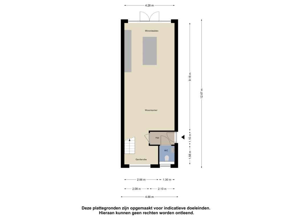 Bekijk plattegrond van Begane grond van Ter Haar Romenystraat 2