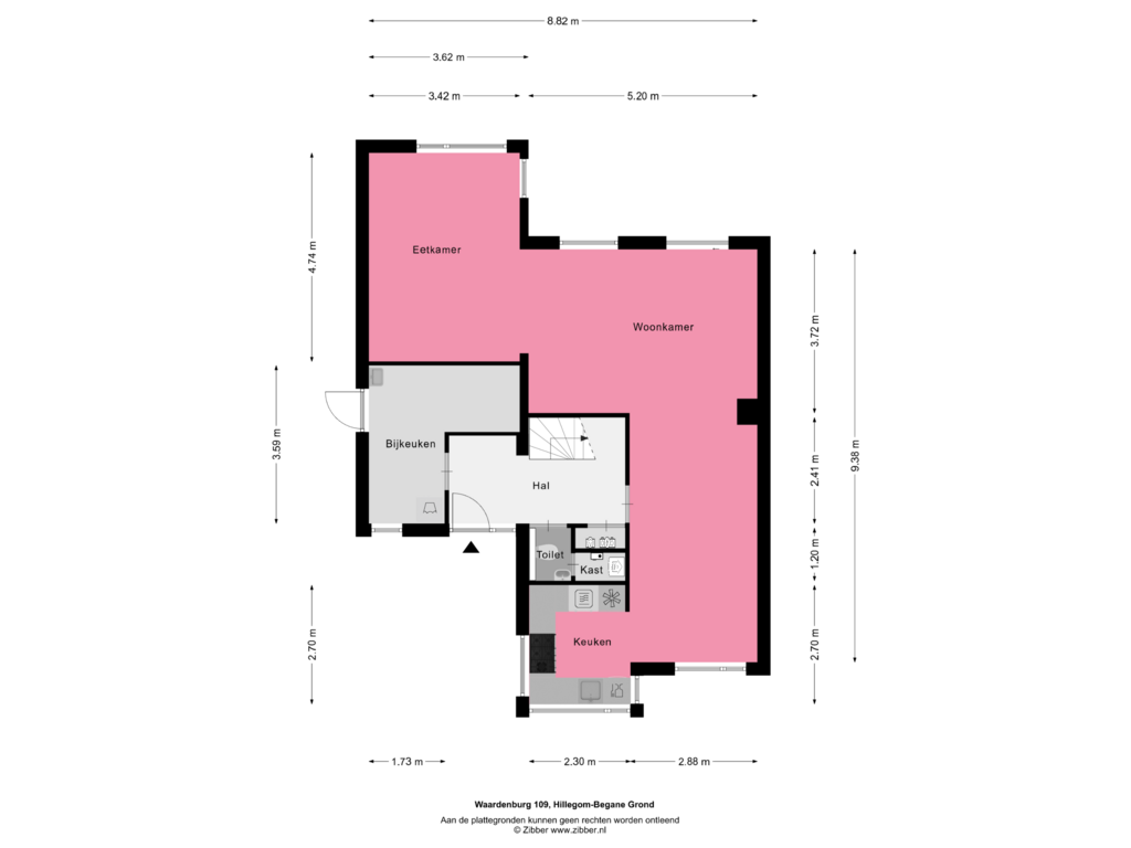 View floorplan of Begane Grond of Waardenburg 109