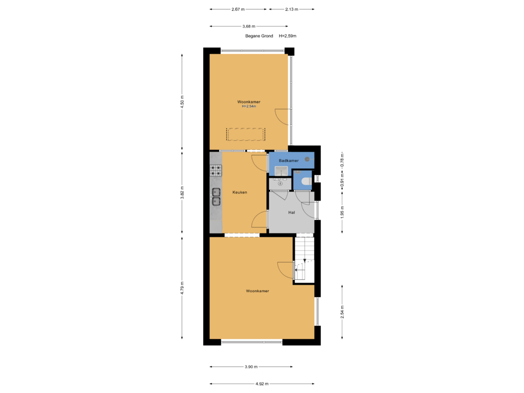 Bekijk plattegrond van Begane Grond van Nieuwkoopseweg 38