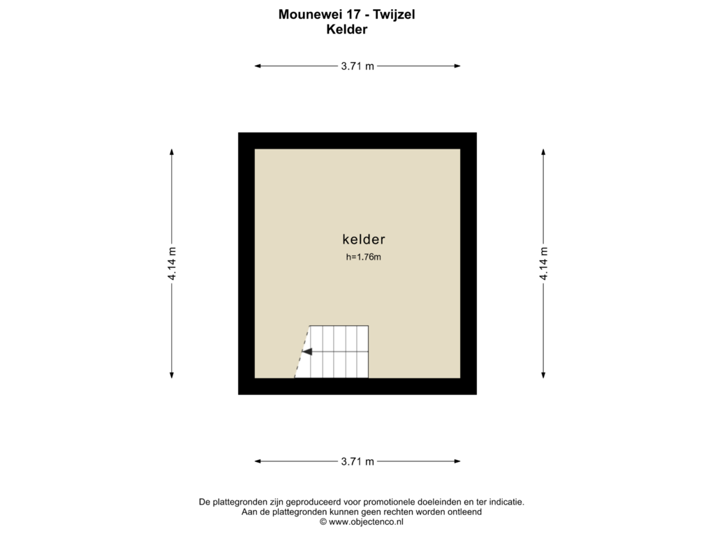 Bekijk plattegrond van Kelder van Mounewei 17