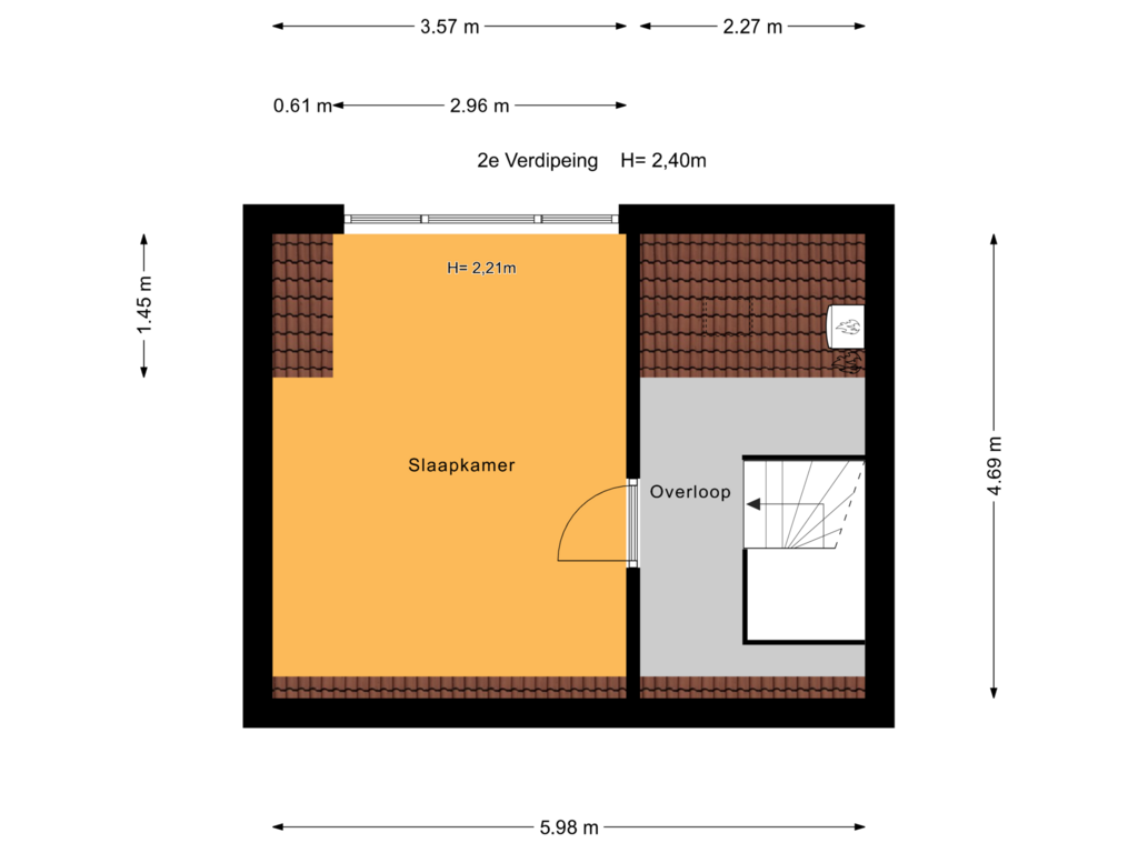 Bekijk plattegrond van 2e Verdieping van Kastanjestraat 1