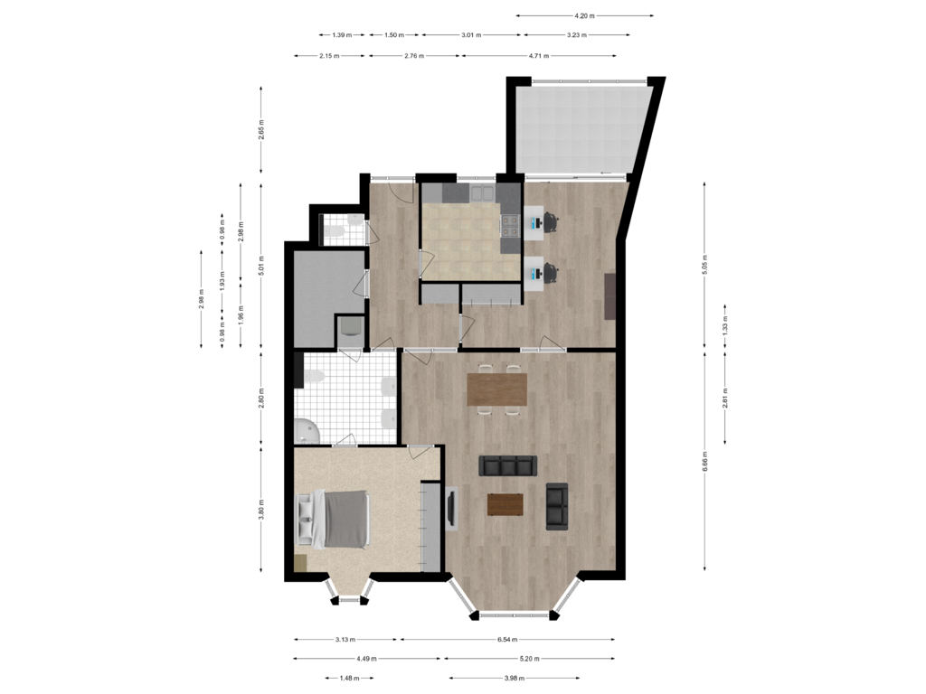 Bekijk plattegrond van Appartement van Tivolistraat 62-04