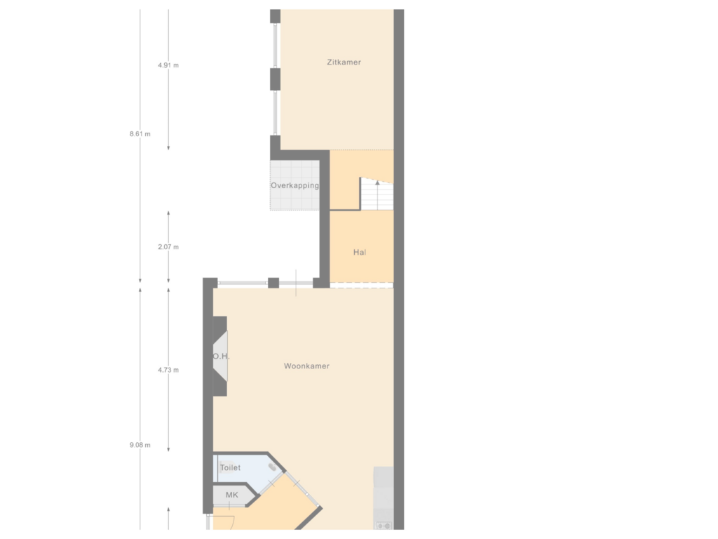 Bekijk plattegrond van Begane grond van Lagedijk 98