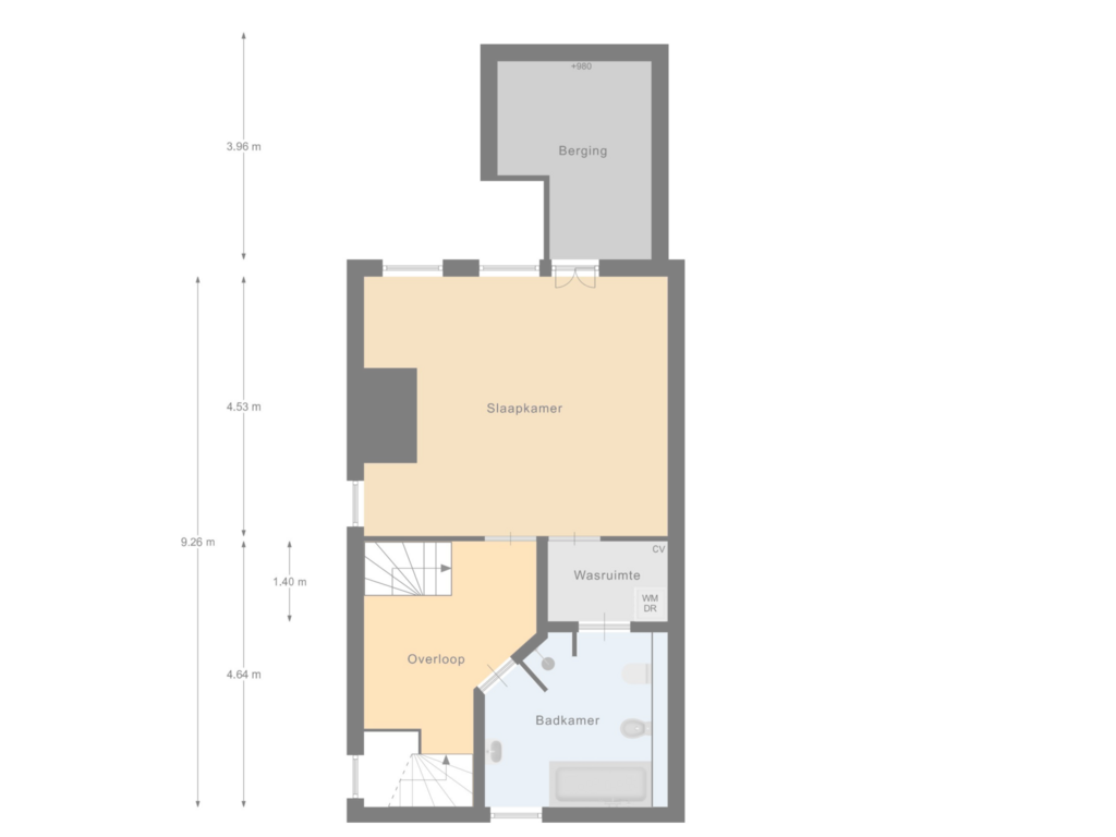 View floorplan of Eerste verdieping of Lagedijk 98