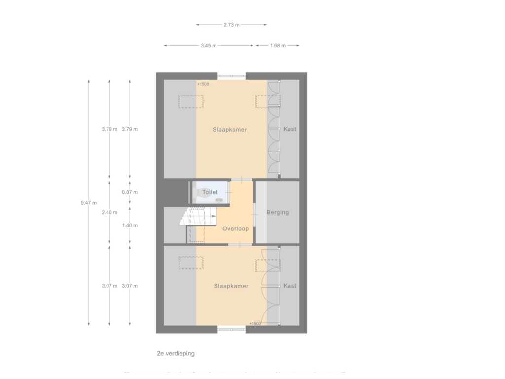 View floorplan of Tweede verdieping of Lagedijk 98