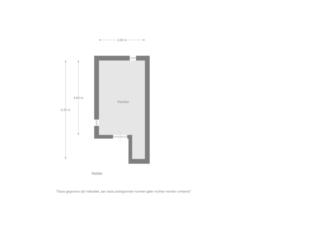 Bekijk plattegrond van Kelder van Lagedijk 98