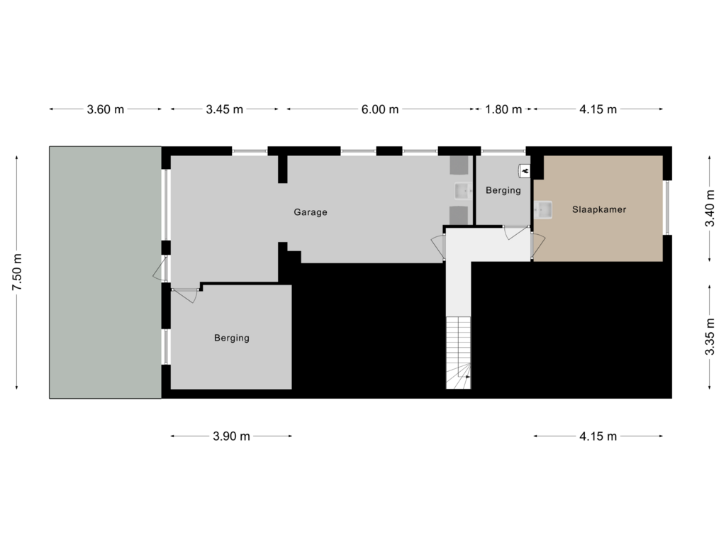 Bekijk plattegrond van Souterrain van Oude Akerweg 87