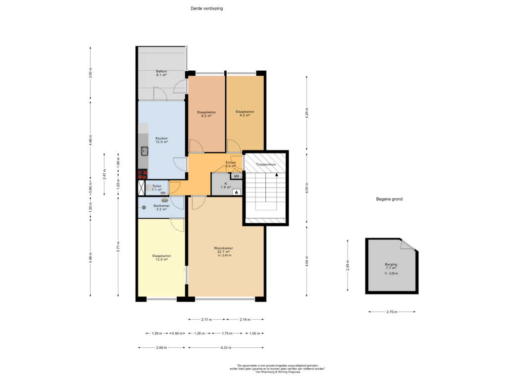 Bekijk plattegrond van Derde verdieping van Derde Oosterparkstraat 194-C