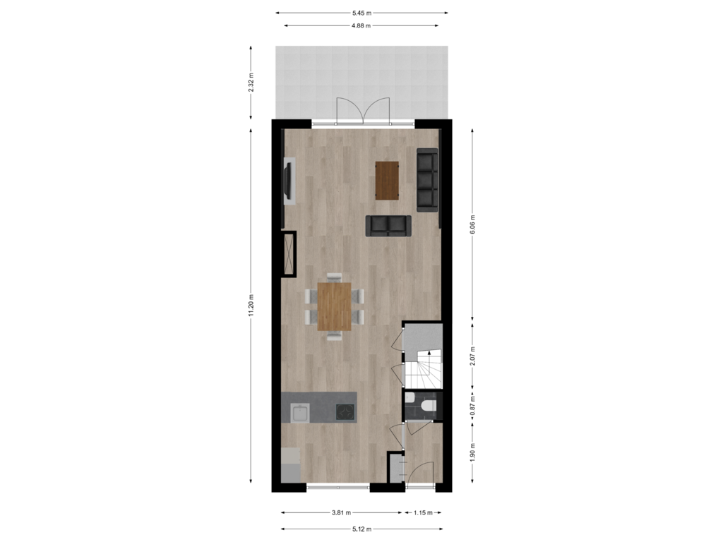 Bekijk plattegrond van Begane grond van Midwoldestraat 19