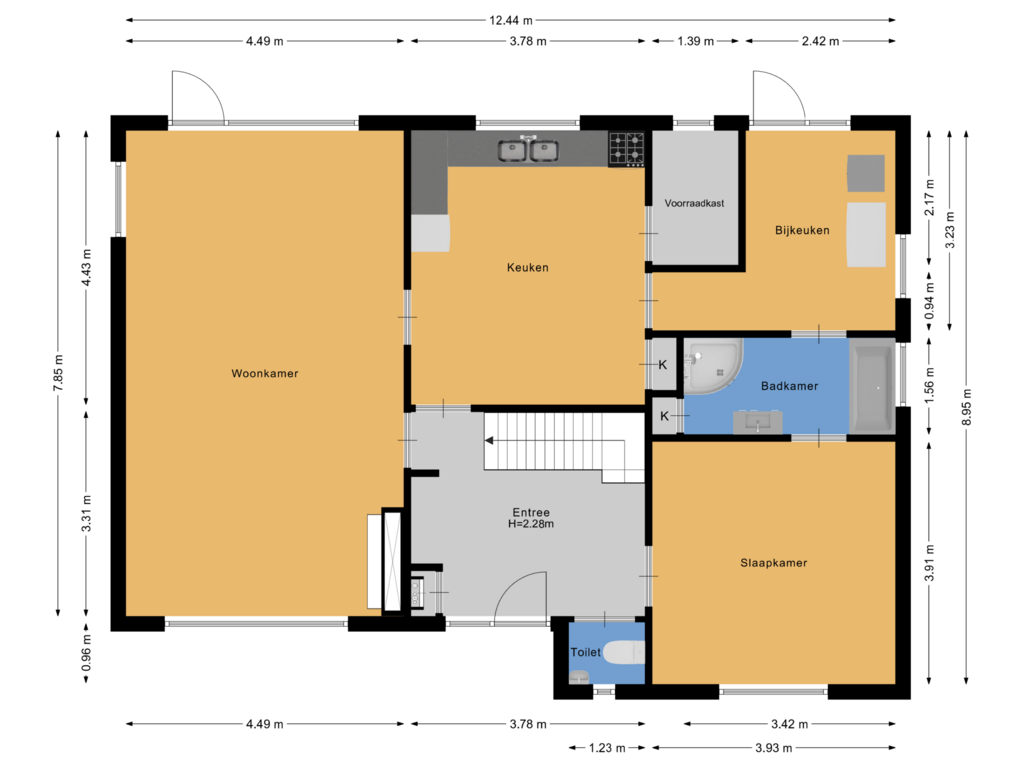 Bekijk plattegrond van Begane grond van Dorpstraat 46-A