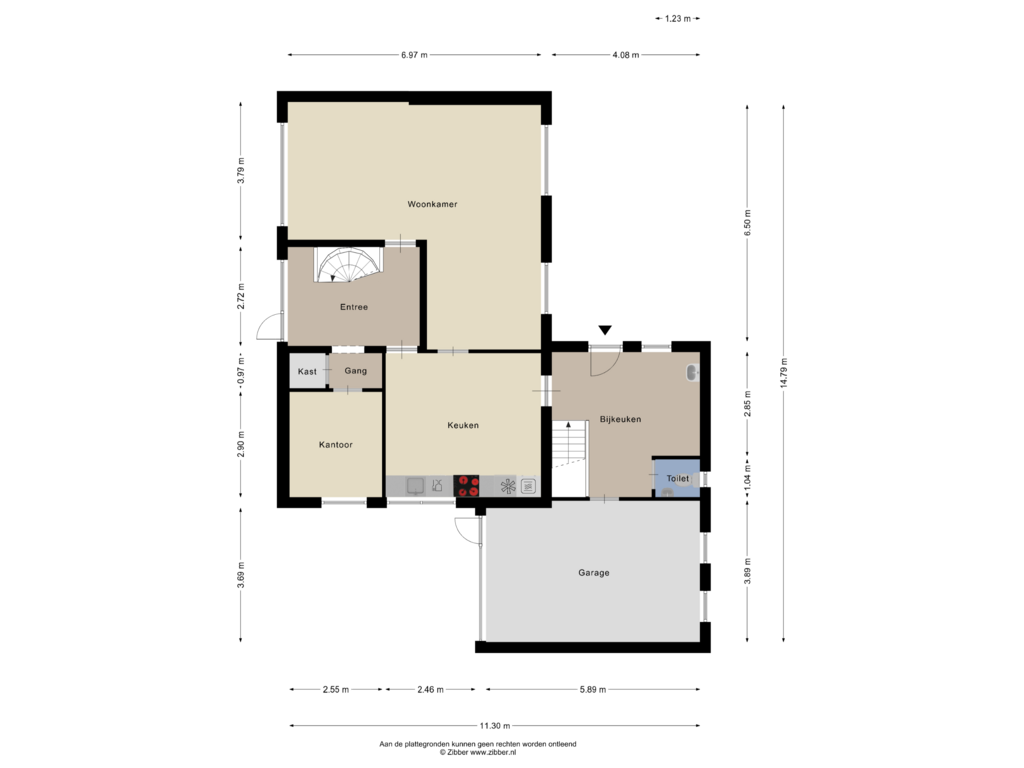 View floorplan of Begane grond of Woeziksestraat 94