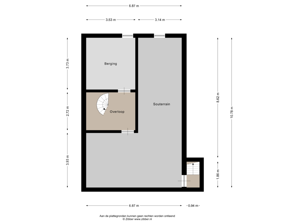 View floorplan of Souterrain of Woeziksestraat 94