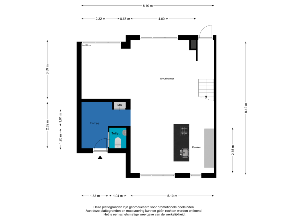 Bekijk plattegrond van Begane Grond van Zandekkers 21